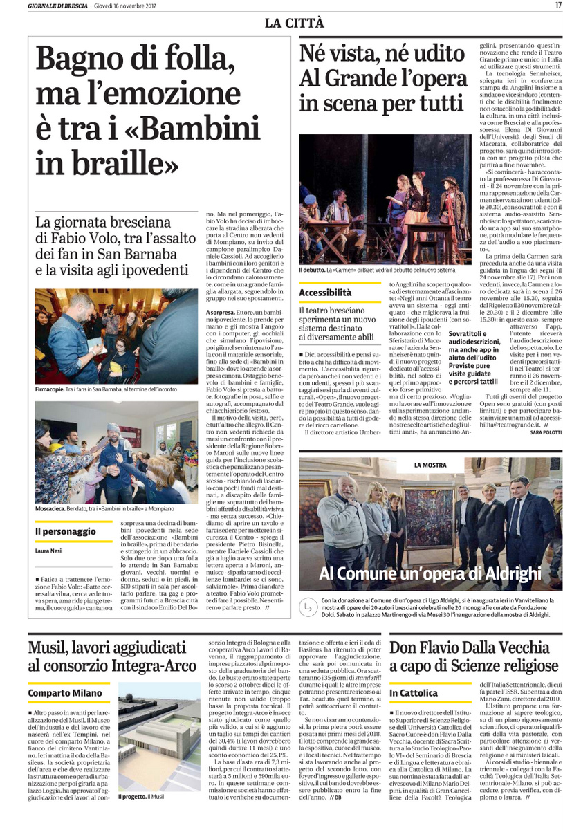 Cassioli - articolo su Il Giornale di Brescia