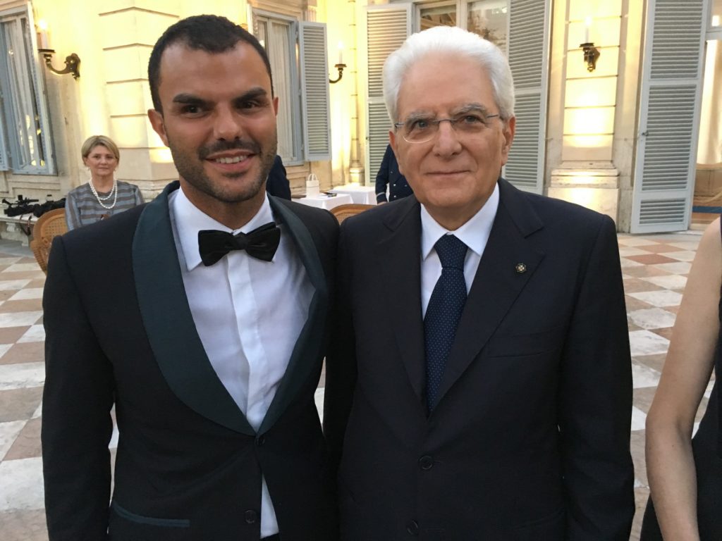 Daniele Cassioli e il presidente Sergio Mattarella